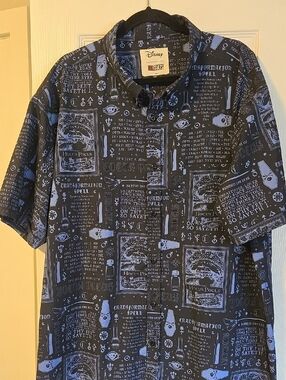 RSVLTS & Disney Black Hocus Pocus Print Short-Sleeve Button-Up Shirt